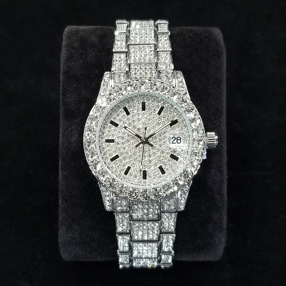Jewelry Watches Silver - Zarif Elmas Saatler Kadın Moda Gümüş