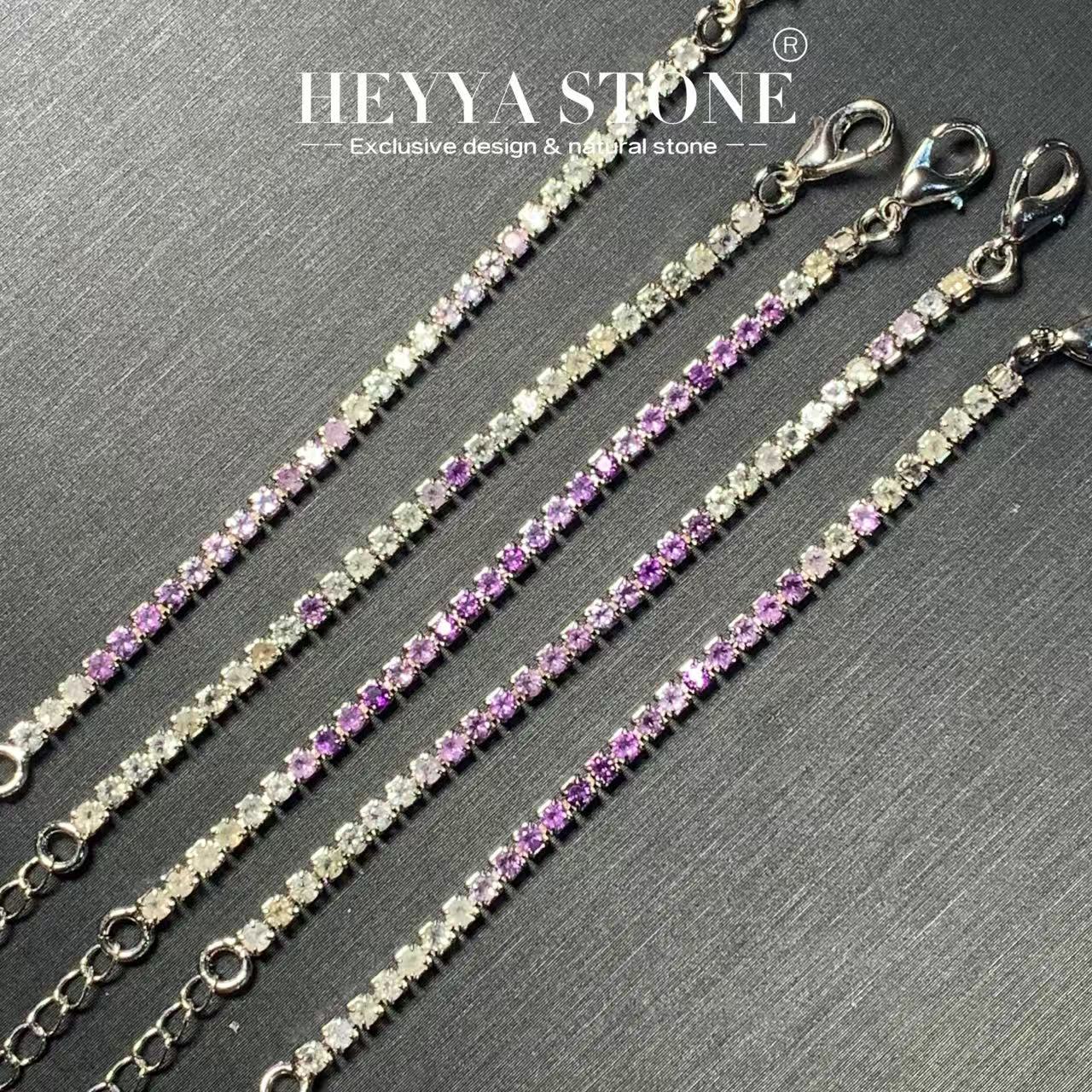 Gemstone Bracelet Healing - HEYYA TAŞ Doğal Ametist Sitrin tenis