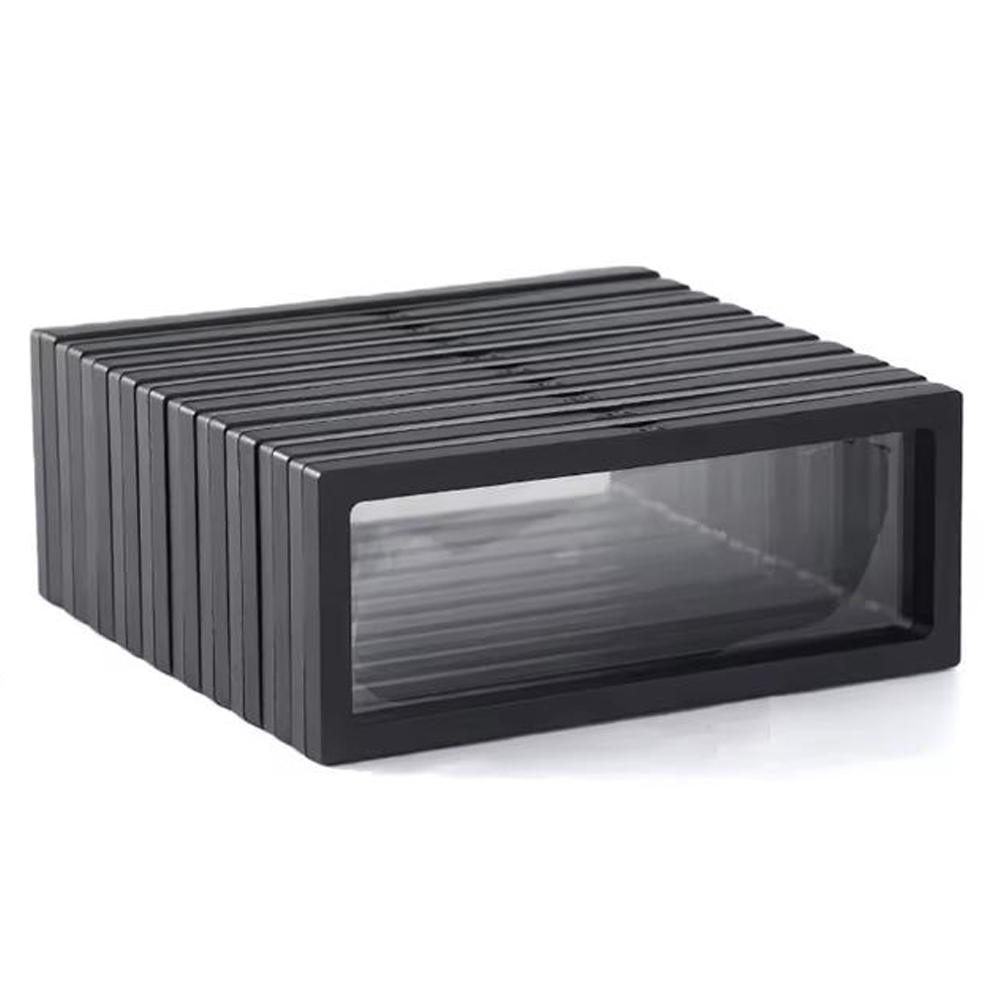 Jewelry And Watches Box - Siyah 10 adet, Şeffaf Yüzer Çerçeveli