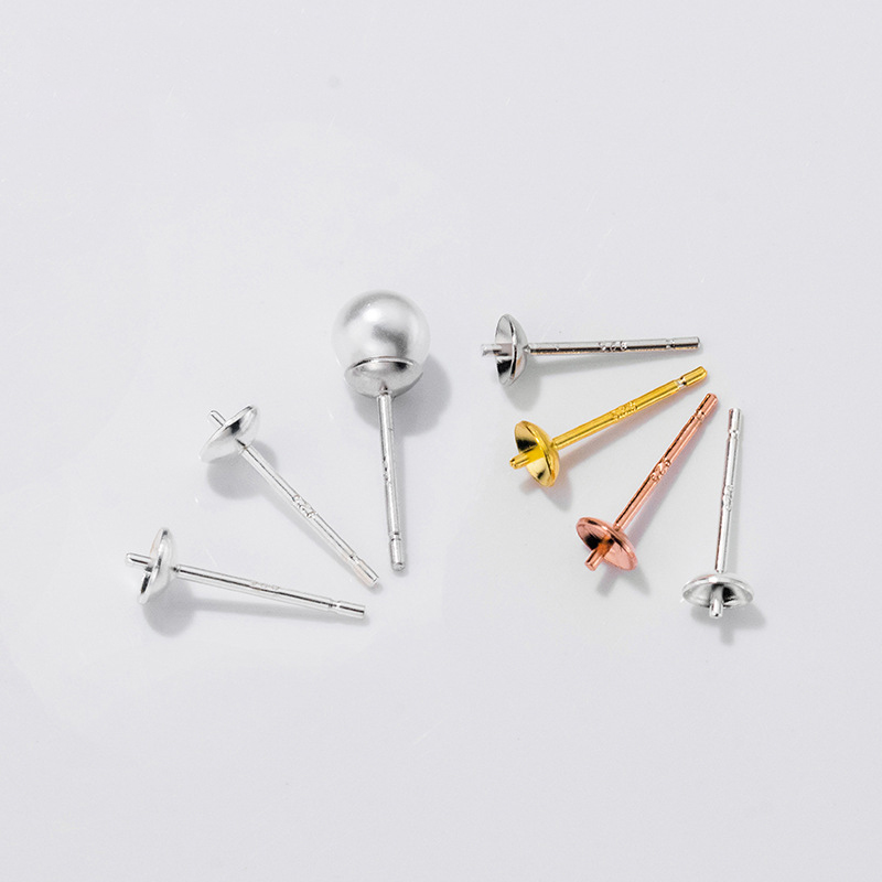 Pearl Stud Earrings - S925 Gümüş Küpe Taban Ayarı Pin