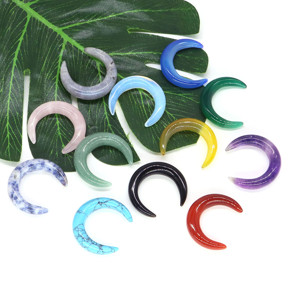 Gemstone Bracelet Healing - 30mm hilal ay şekli doğal kristal