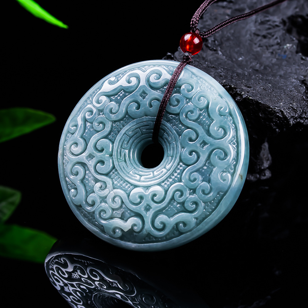 Jewelry & Watches Spółka Z Ograniczoną Odpowiedzialnością - Doğal Birmanya Jadeit Çiçek Kolye Kolye