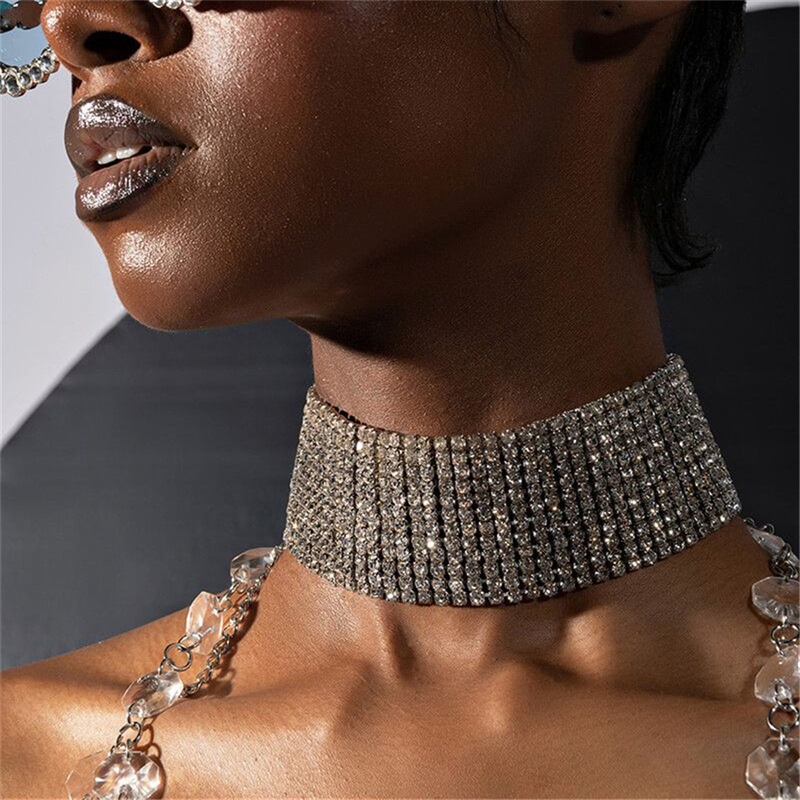 Crystal Choker Necklace - Kadınlar Için kolye Kristal Kolye Gerdanlık
