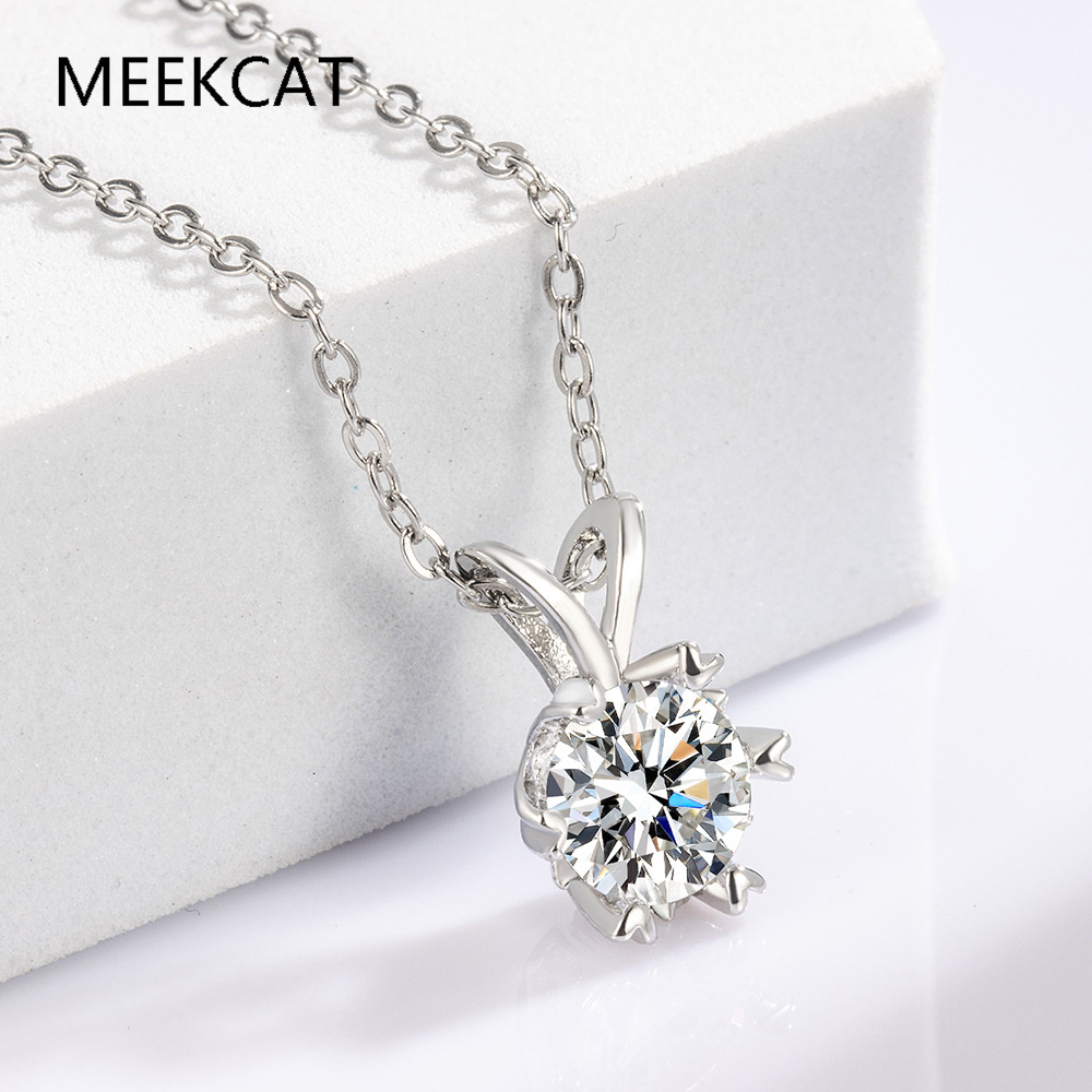 Crystal Choker Necklace - Kadınlar için Moissanite Halo Kolye, 1