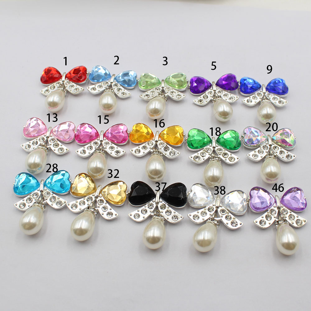 Pearl Stud Earrings - 5 adet/set gümüş alaşımlı elmas işlemeli