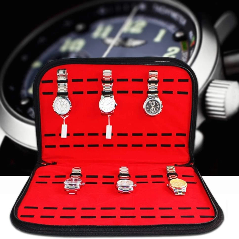 Jewelry And Watches Box - 20 Bölmeli Saat Saklama Çantası Kullanışlı
