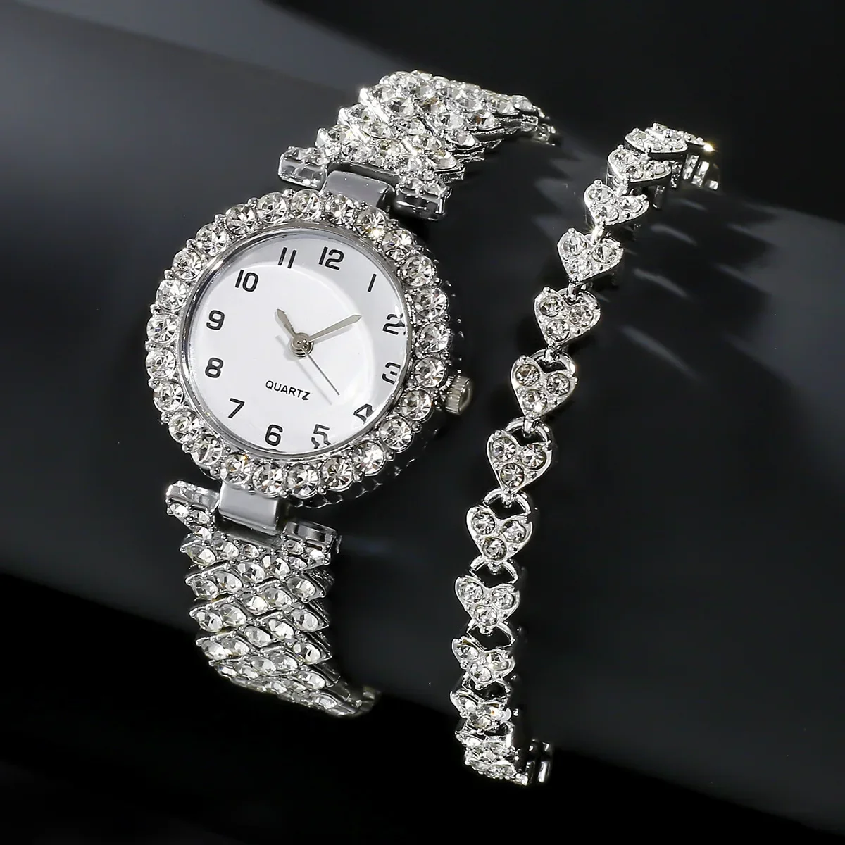 Jewelry Watches Silver - 1 adet/2 adet Lüks Moda Kadın