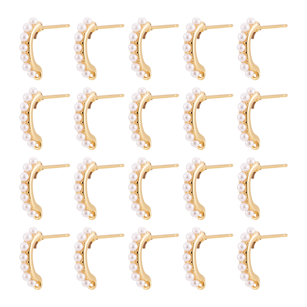 Pearl Stud Earrings - 30 adet pirinç küpe aparatı, kadınlar