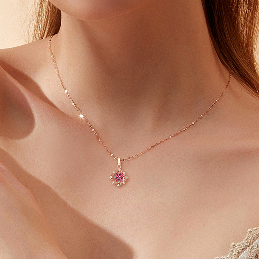 Crystal Choker Necklace - Vintage oyma küçük yakut taşlar kırmızı