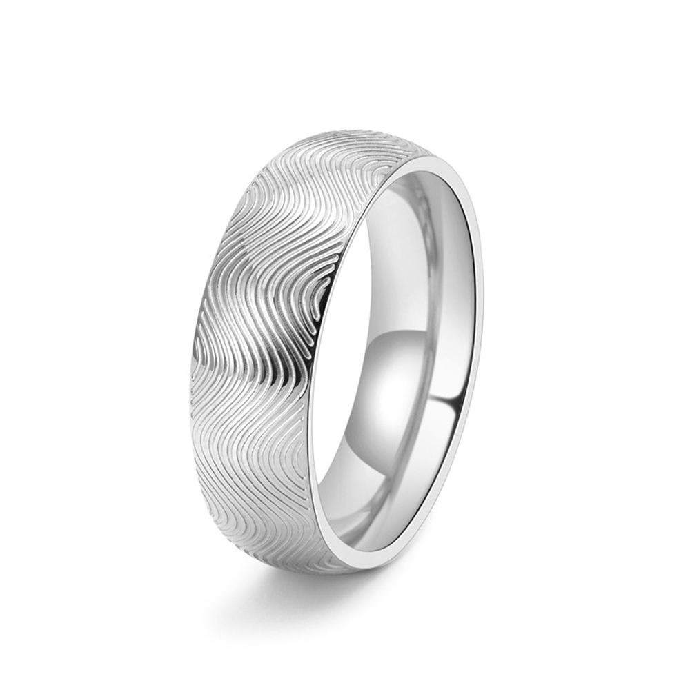 Shop Jewelry & Watches Near Me - Unisex Dalga Desen Paslanmaz Çelik Yüzük