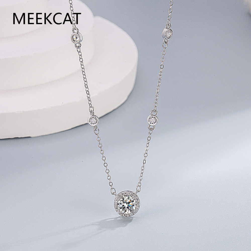 1/2/3CT Mozanit Kolye Kadınlar - Crystal Choker Necklace incelemesi ve fiyatı