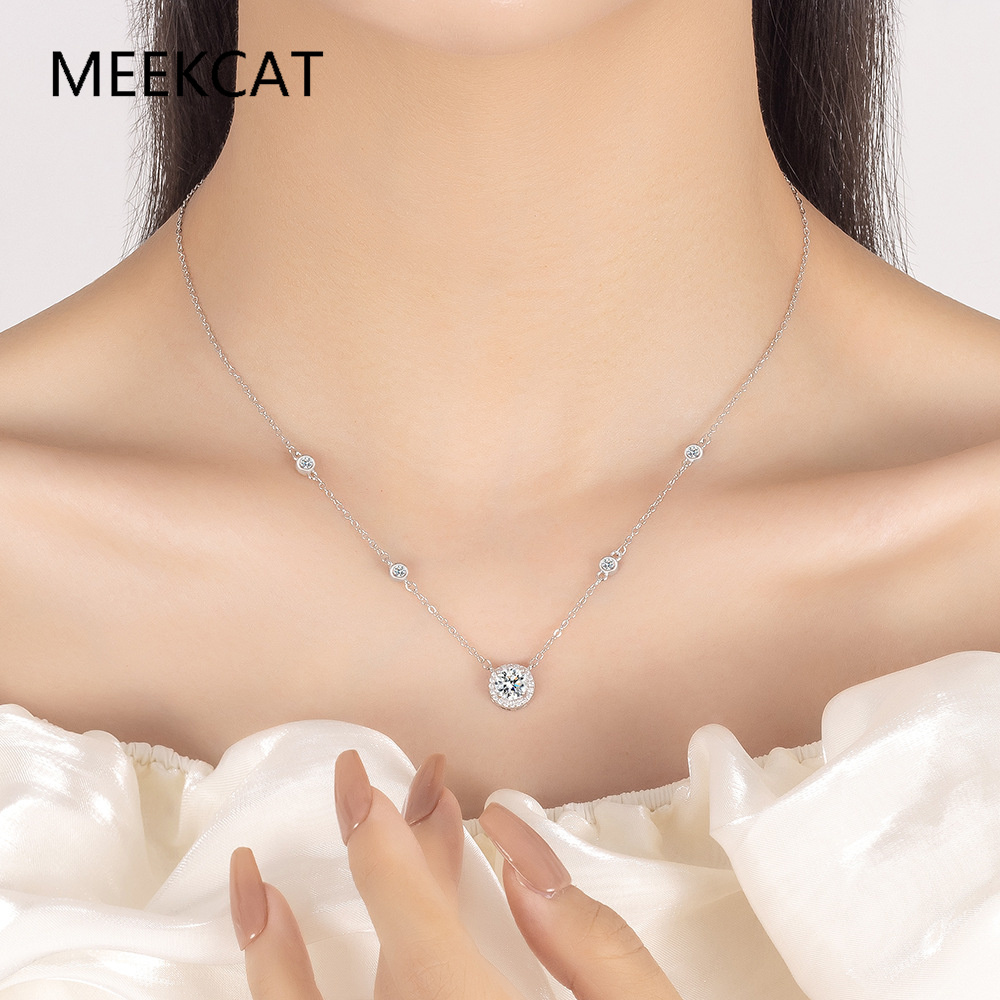 1/2/3CT Mozanit Kolye Kadınlar - Crystal Choker Necklace incelemesi ve fiyatı