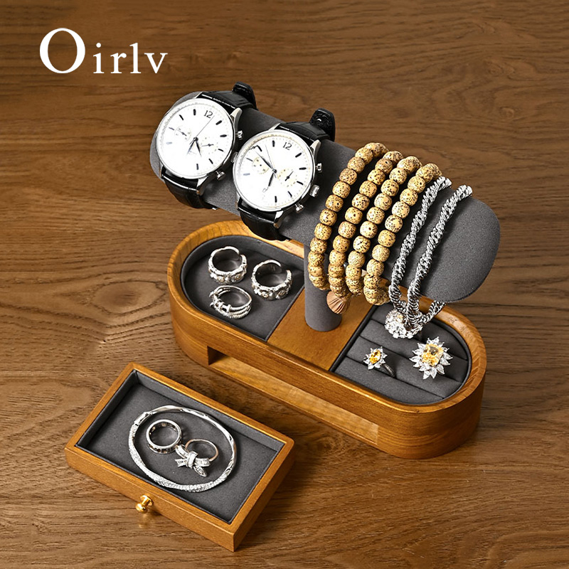Oirlv katı ahşap saat organiza - Jewelry And Watches Box incelemesi ve fiyatı