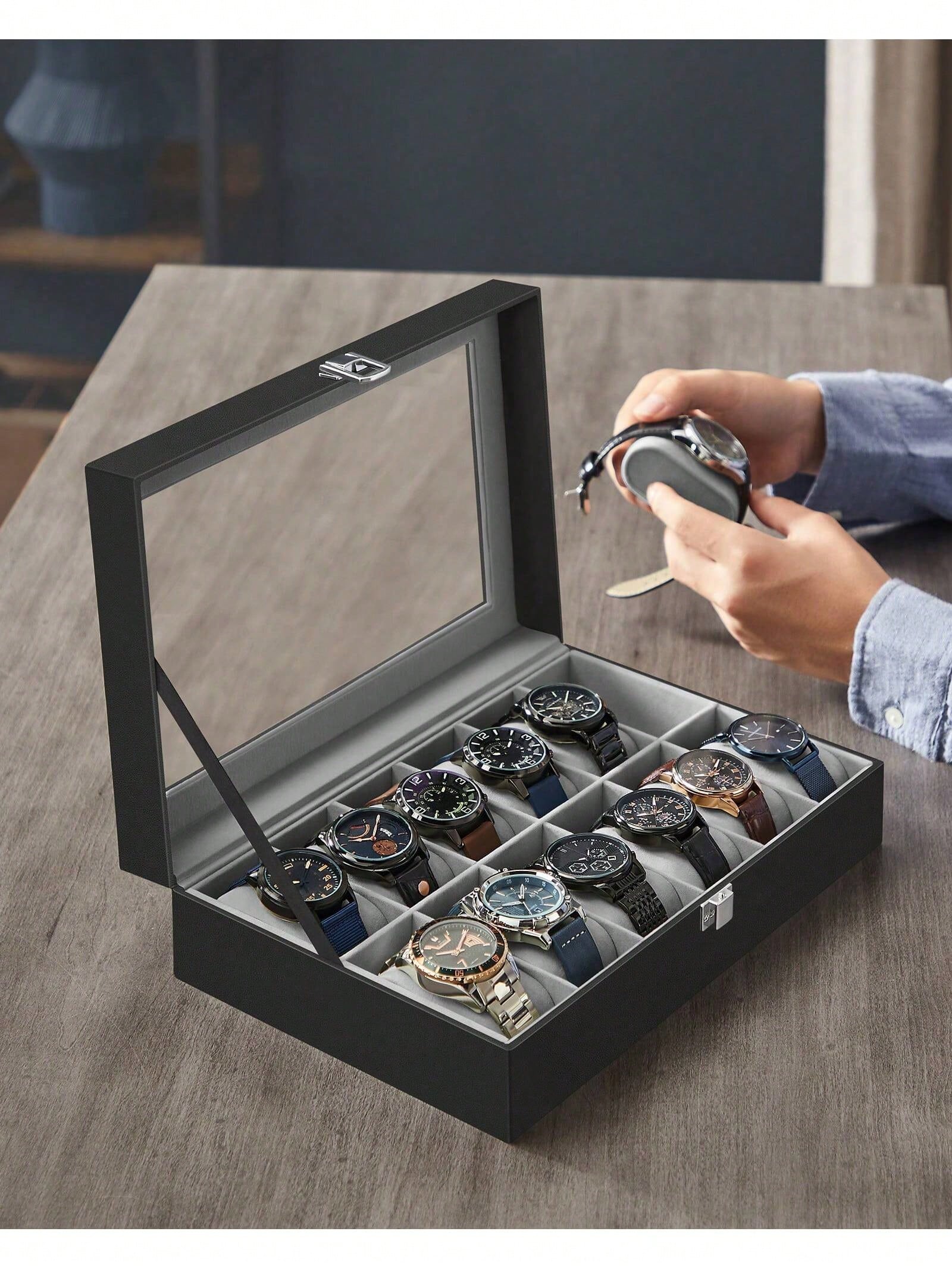 12 Yuvalı Kilitlenebilir Saat  - Jewelry And Watches Box incelemesi ve fiyatı