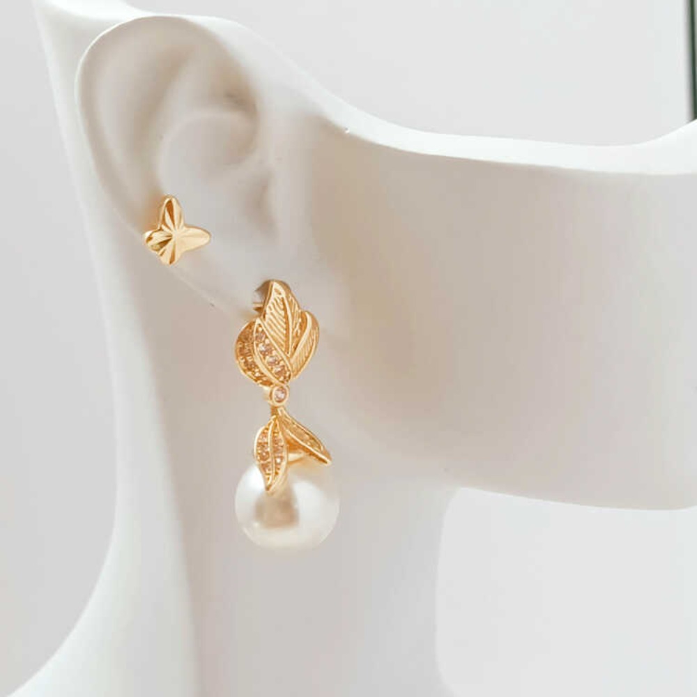 14K Mikro-zirkonyum Barok Fırç - Pearl Stud Earrings incelemesi ve fiyatı