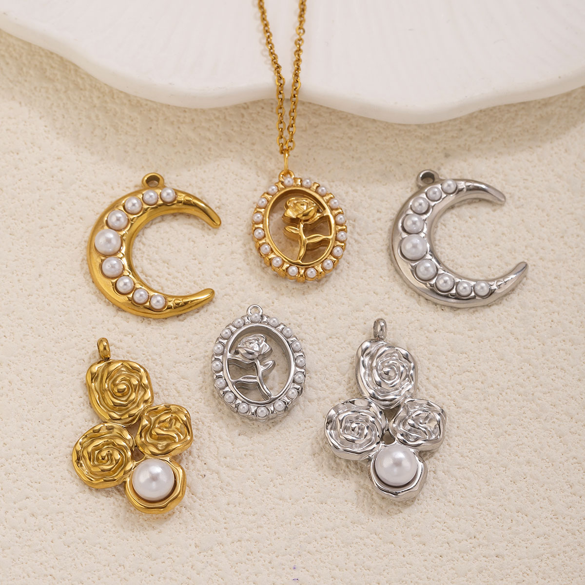 5 adet paslanmaz çelik 18K alt - Pearl Stud Earrings incelemesi ve fiyatı