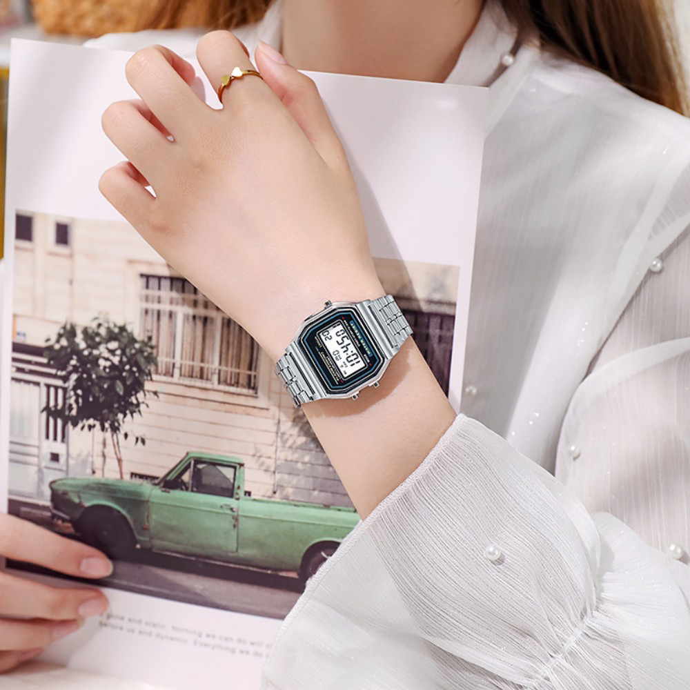 Zarif dijital saat kadınlar iç - Jewelry Watches Silver incelemesi ve fiyatı