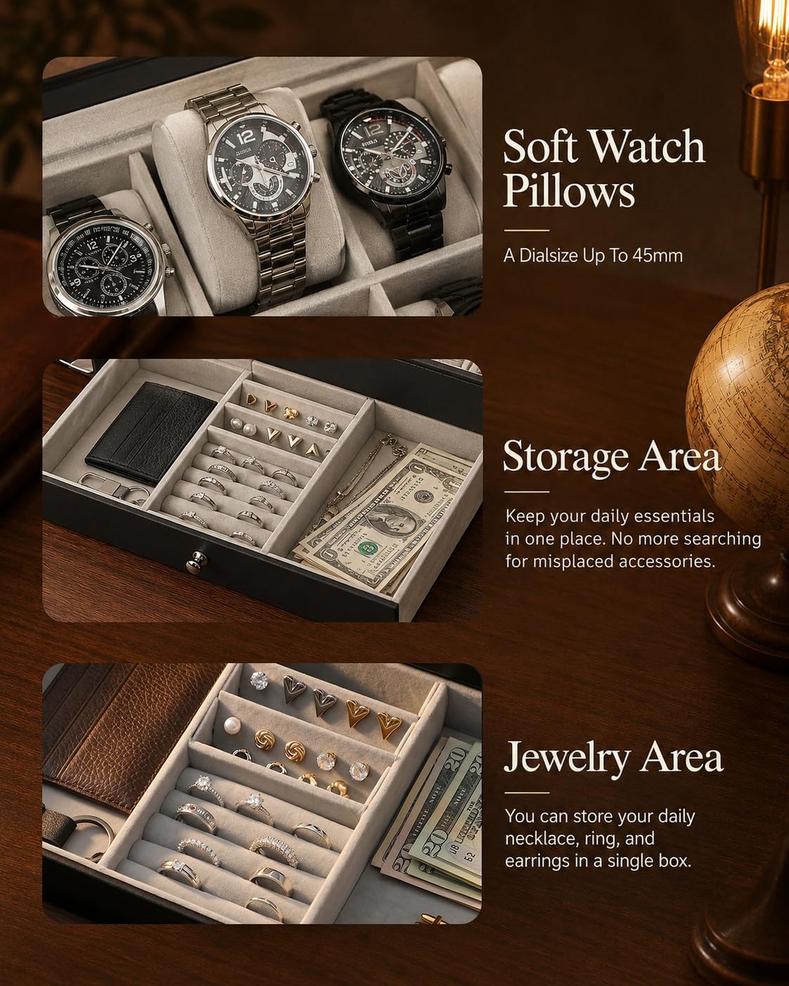 Erkekler İçin Saat Kutusu Düze - Jewelry And Watches Box incelemesi ve fiyatı
