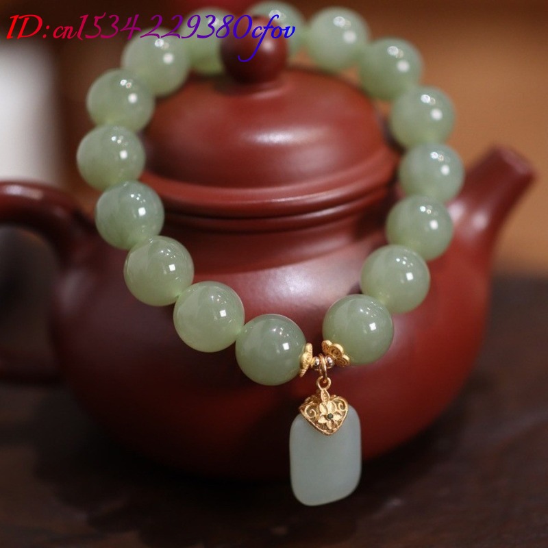 Doğal Hotan Yeşim Boncuk çiçek - Gemstone Bracelet Healing incelemesi ve fiyatı