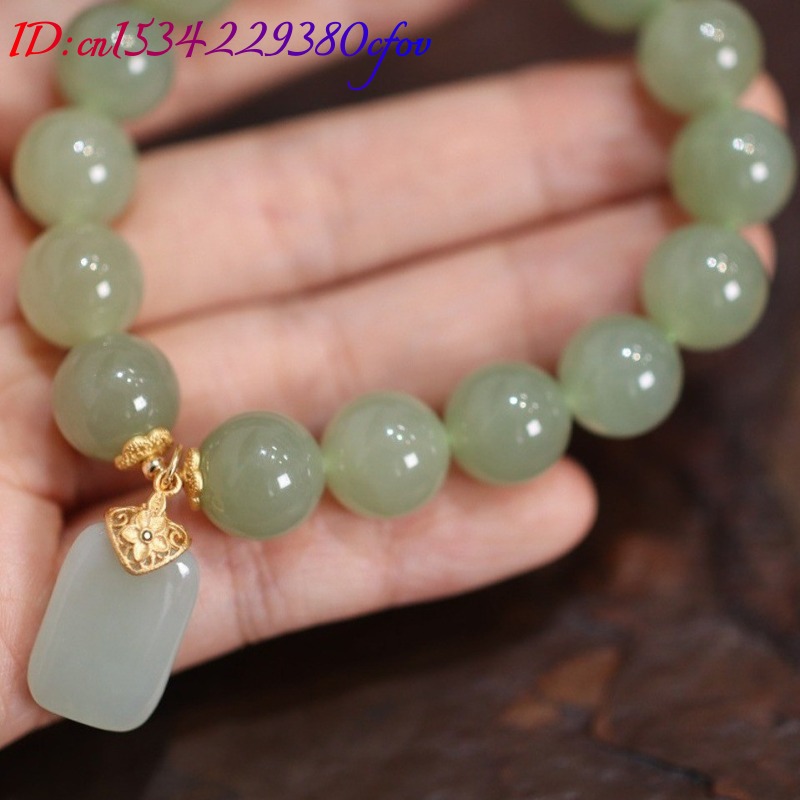 Doğal Hotan Yeşim Boncuk çiçek - Gemstone Bracelet Healing incelemesi ve fiyatı