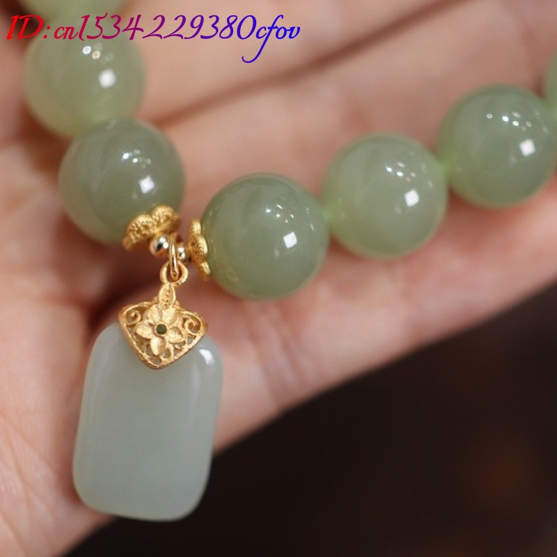 Doğal Hotan Yeşim Boncuk çiçek - Gemstone Bracelet Healing incelemesi ve fiyatı