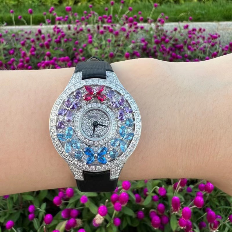 Lüks Renkli kadın saati Kalite - Jewels In Quartz Watches incelemesi ve fiyatı