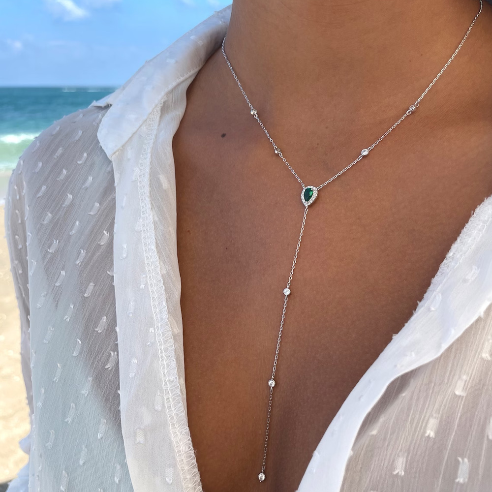 Stonefans zümrüt yeşil gözyaşı - Crystal Choker Necklace incelemesi ve fiyatı