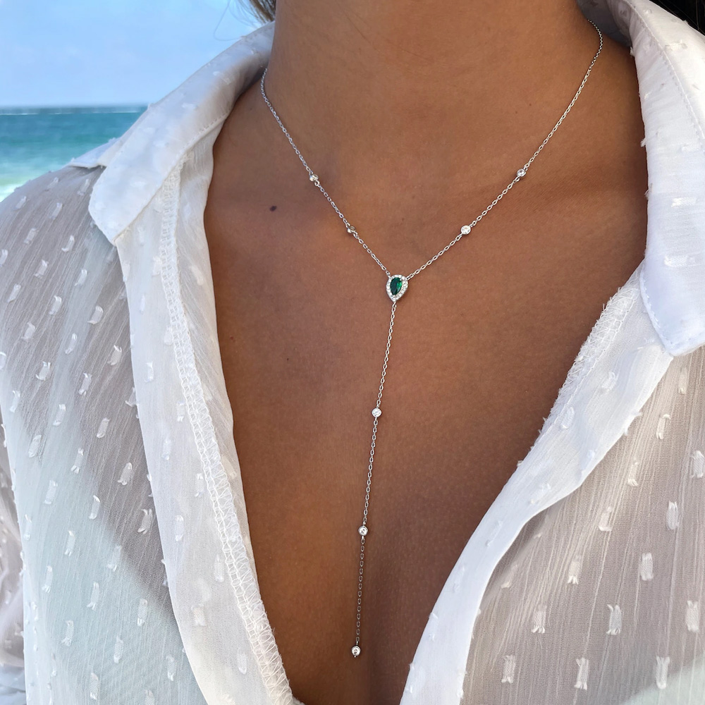 Stonefans zümrüt yeşil gözyaşı - Crystal Choker Necklace incelemesi ve fiyatı