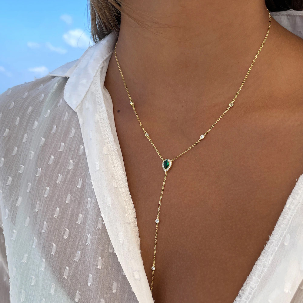 Stonefans zümrüt yeşil gözyaşı - Crystal Choker Necklace incelemesi ve fiyatı